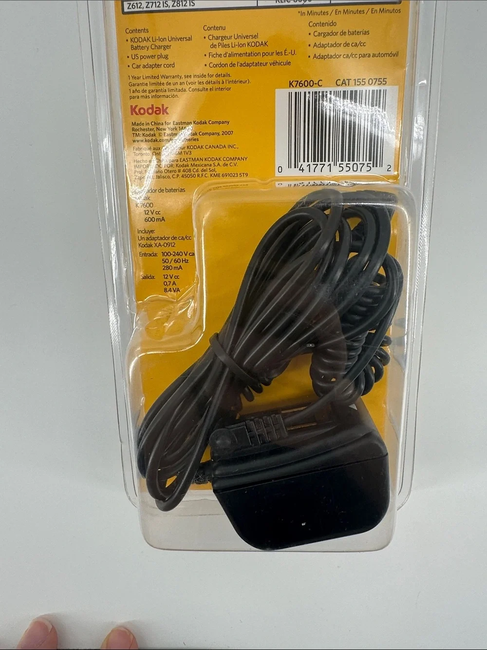Kodak Battery Charger Kit K7600-C Li-lon Universal VTG Tech Y2K Travel Charger